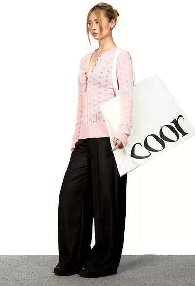 BB Hollow Knit Long Sleeve T-Shirt-korean-fashion-T-Shirt-BB's Closet-OH Garments