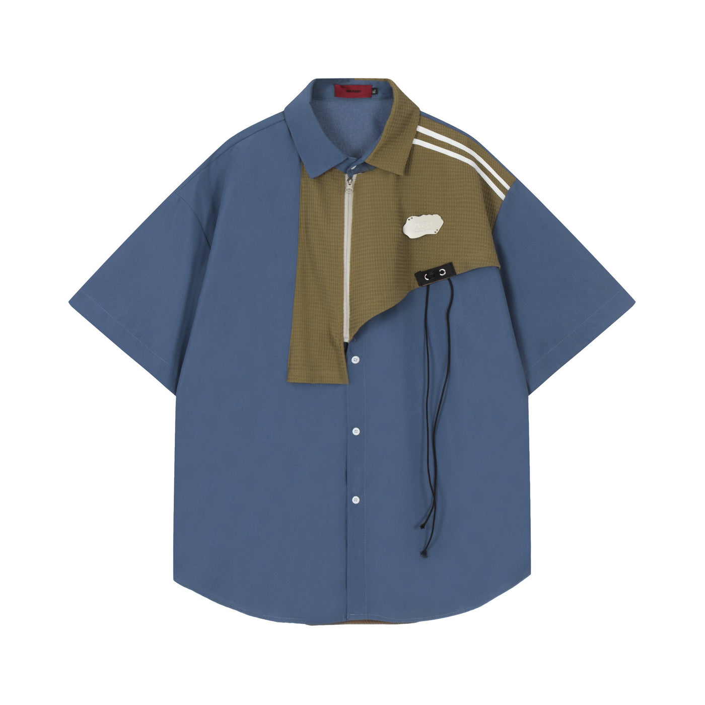 BB Irregular Textured Layer Area Buttoned Shirt-korean-fashion-Shirt-BB's Closet-OH Garments