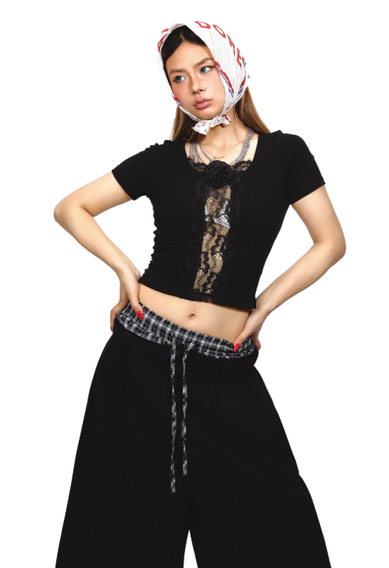 BB Lace Flower Detail Blouse-korean-fashion-Blouse-BB's Closet-OH Garments