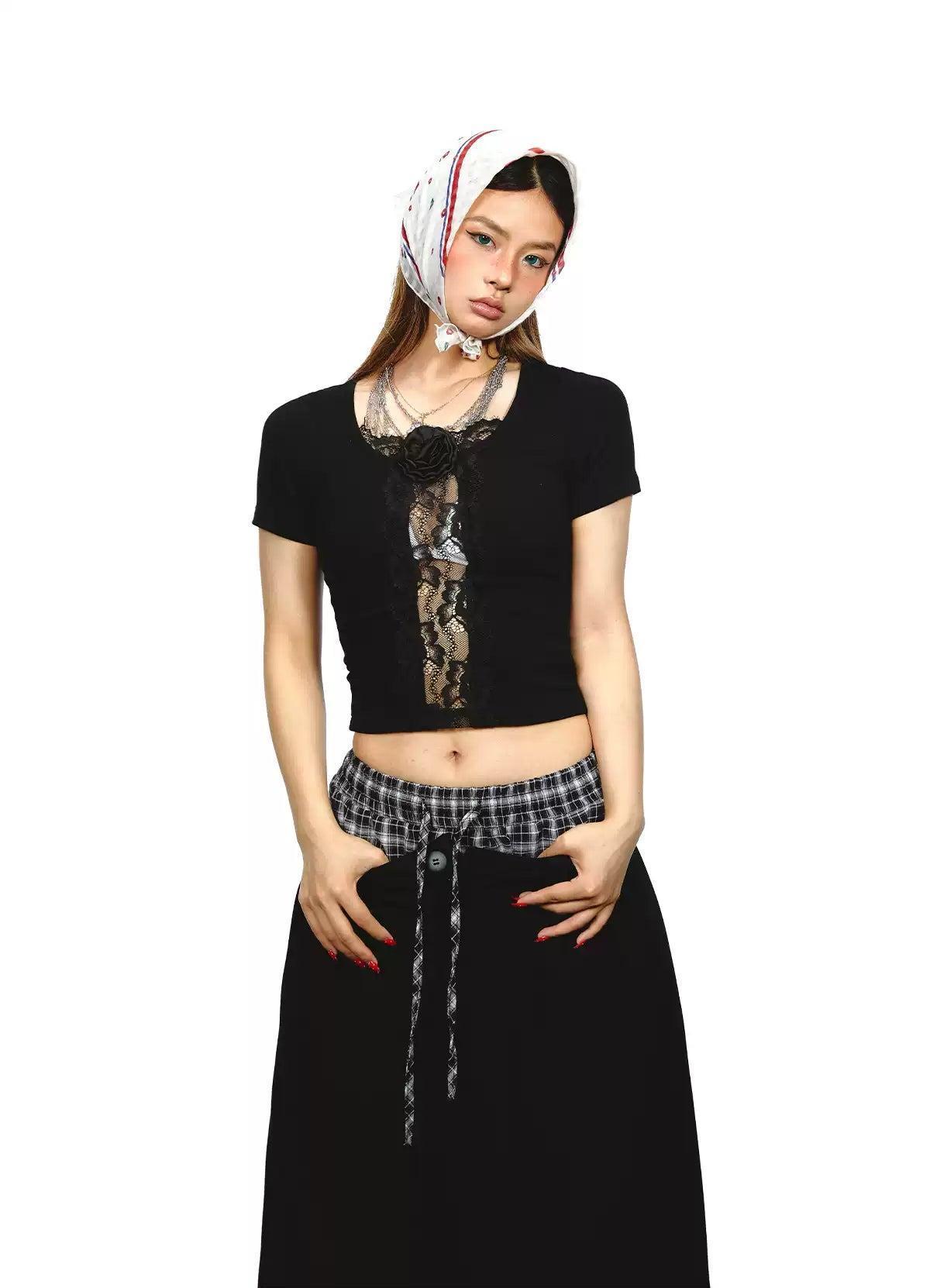 BB Lace Flower Detail Blouse-korean-fashion-Blouse-BB's Closet-OH Garments