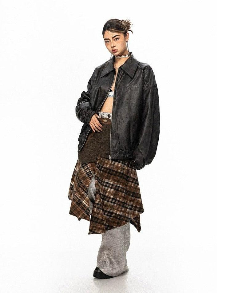 BB Lapel Faux Leather Jacket-korean-fashion-Jacket-BB's Closet-OH Garments