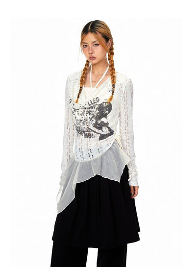 BB Layered Printed Blouse-korean-fashion-Blouse-BB's Closet-OH Garments