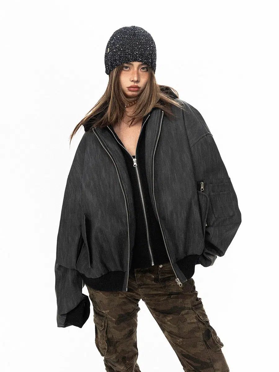 BB Layered PU Leather Hooded Jacket-korean-fashion-Jacket-BB's Closet-OH Garments
