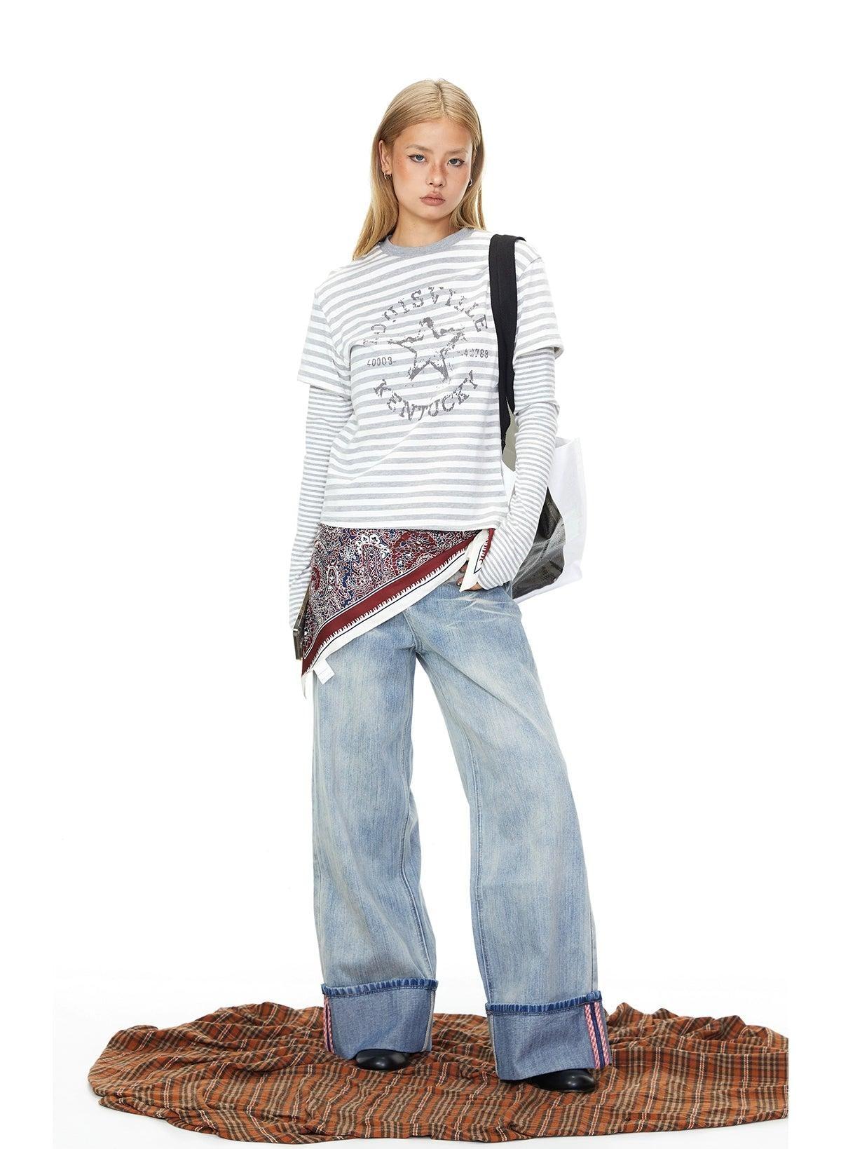 BB Layered Striped Long Sleeve T-Shirt-korean-fashion-T-Shirt-BB's Closet-OH Garments