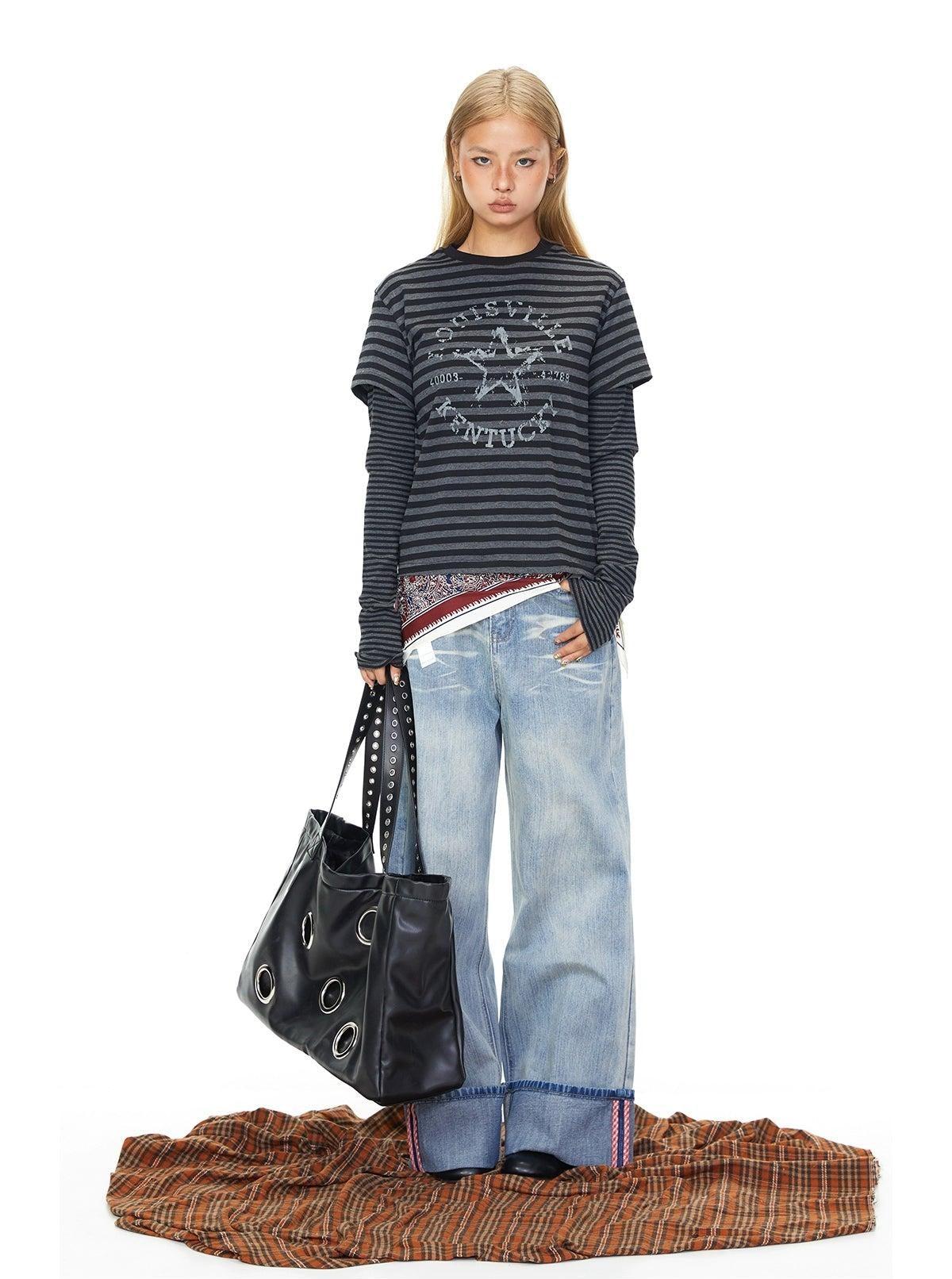 BB Layered Striped Long Sleeve T-Shirt-korean-fashion-T-Shirt-BB's Closet-OH Garments