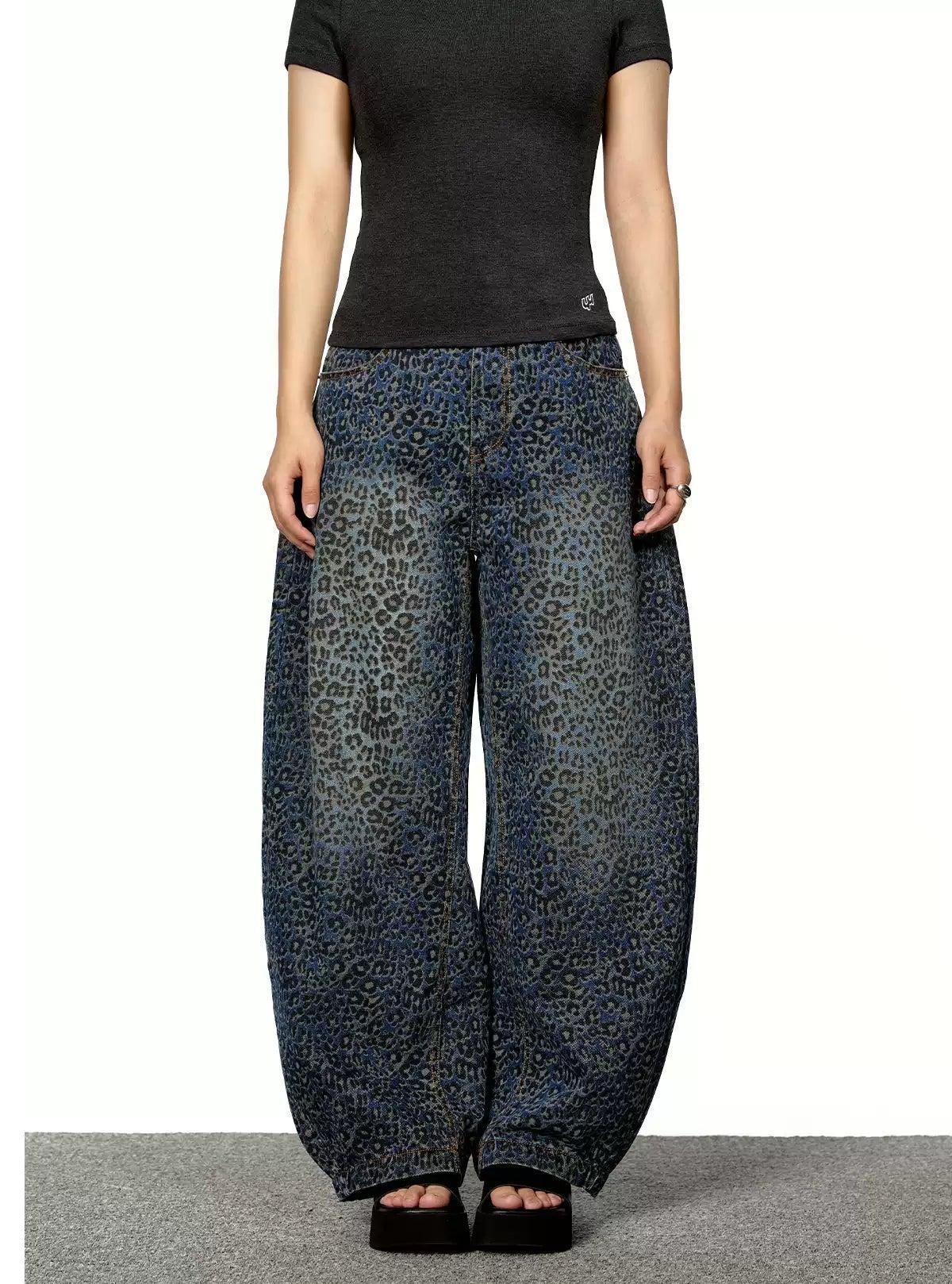 BB Leopard Print Wide Leg Jeans-korean-fashion-Jeans-BB's Closet-OH Garments