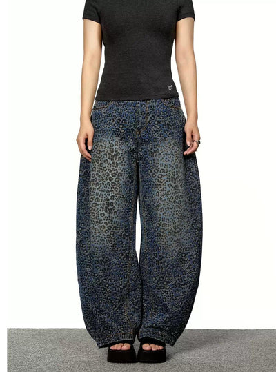 BB Leopard Print Wide Leg Jeans-korean-fashion-Jeans-BB's Closet-OH Garments