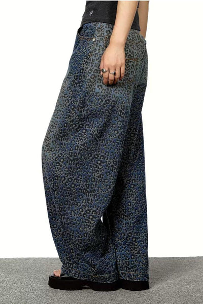 BB Leopard Print Wide Leg Jeans-korean-fashion-Jeans-BB's Closet-OH Garments