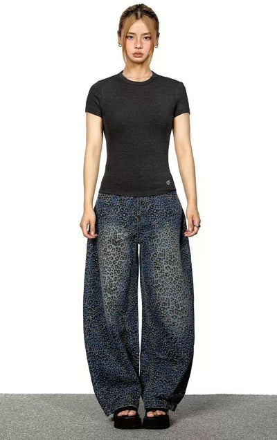 BB Leopard Print Wide Leg Jeans-korean-fashion-Jeans-BB's Closet-OH Garments