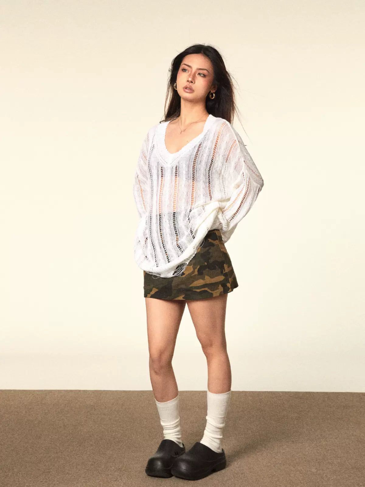 BB Lettered Camo Print Skirt-korean-fashion-Skirt-BB's Closet-OH Garments