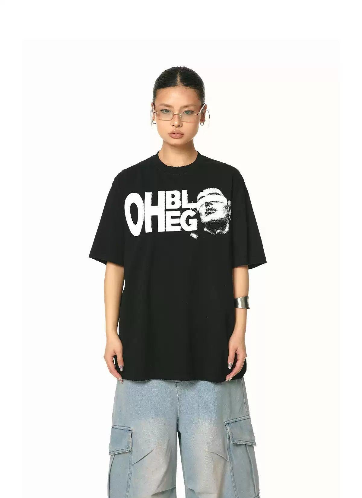 BB Lettered & Face Graphic T-Shirt-korean-fashion-T-Shirt-BB's Closet-OH Garments