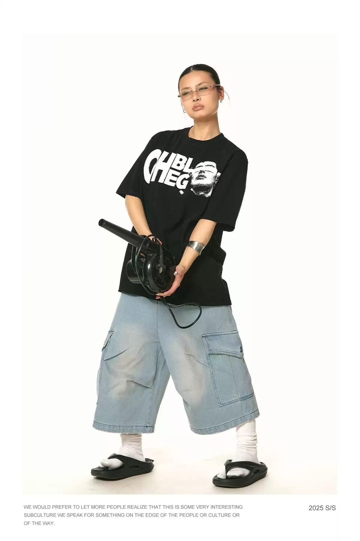 BB Lettered & Face Graphic T-Shirt-korean-fashion-T-Shirt-BB's Closet-OH Garments