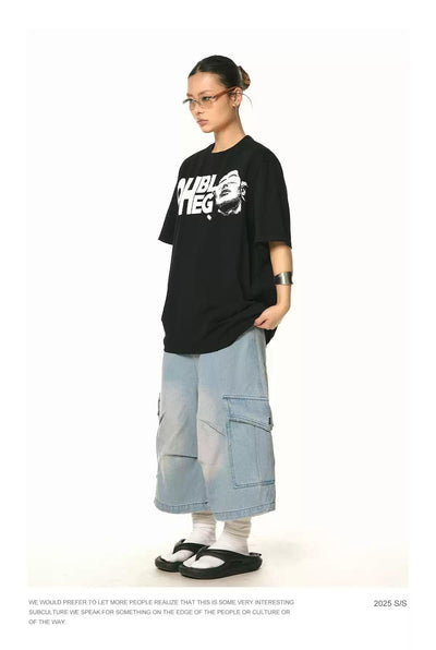BB Lettered & Face Graphic T-Shirt-korean-fashion-T-Shirt-BB's Closet-OH Garments