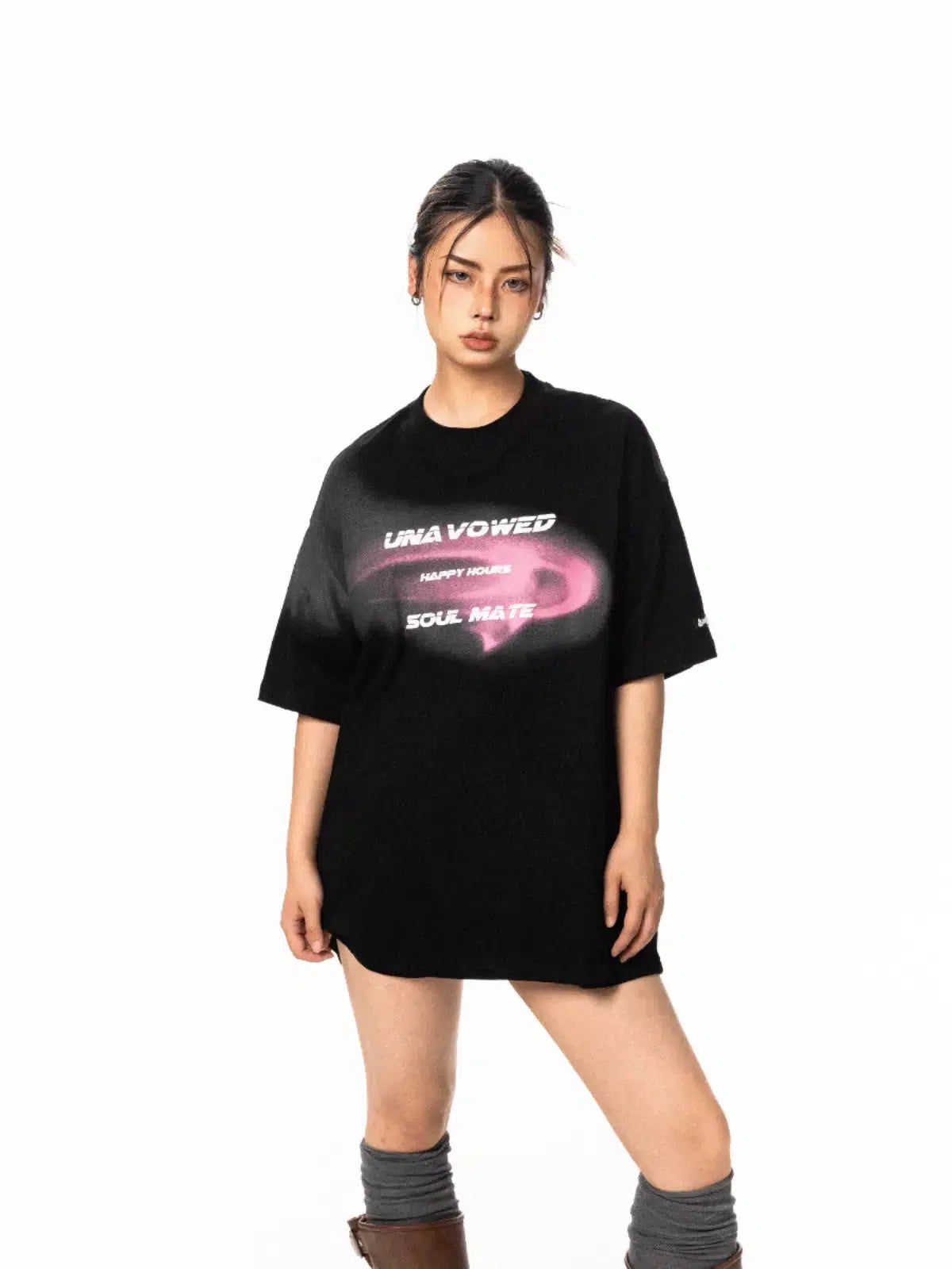 BB Lettered & Hook Dyed T-Shirt-korean-fashion-T-Shirt-BB's Closet-OH Garments