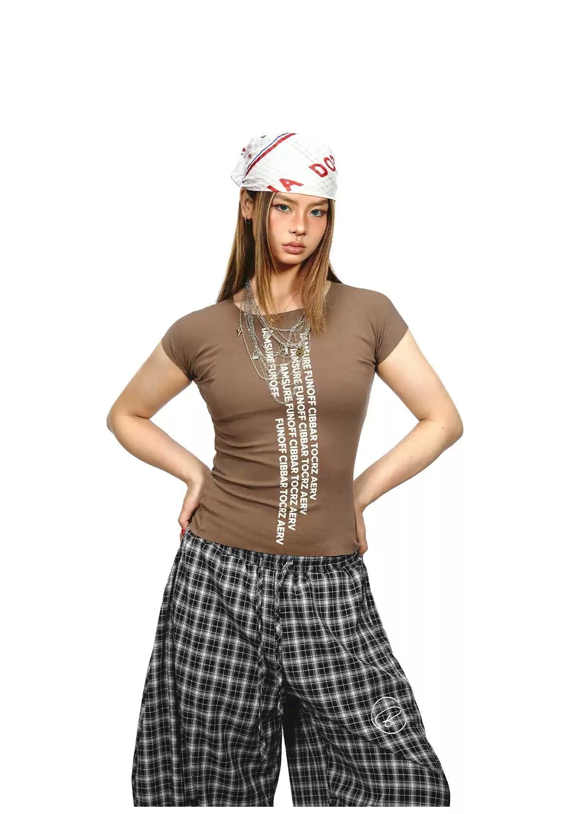 BB Lettered Slim Fit T-Shirt-korean-fashion-T-Shirt-BB's Closet-OH Garments