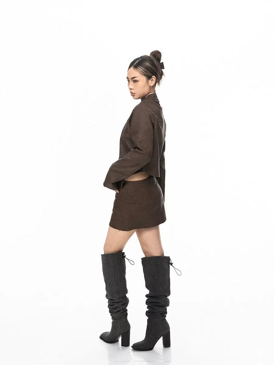 BB Metal Printed Faux Leather Skirt-korean-fashion-Skirt-BB's Closet-OH Garments