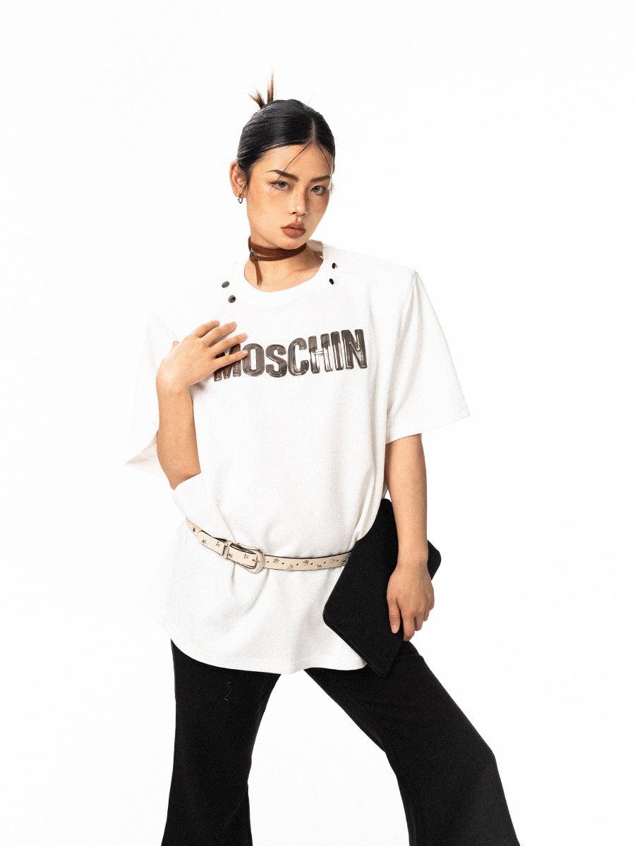 BB Metallic Letters T-Shirt-korean-fashion-T-Shirt-BB's Closet-OH Garments