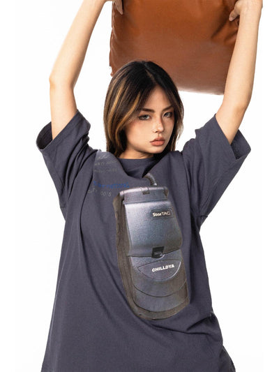 BB Mobile Phone Graphic T-Shirt-korean-fashion-T-Shirt-BB's Closet-OH Garments