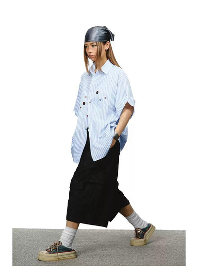 BB Multi-Buttons Striped Shirt-korean-fashion-Shirt-BB's Closet-OH Garments