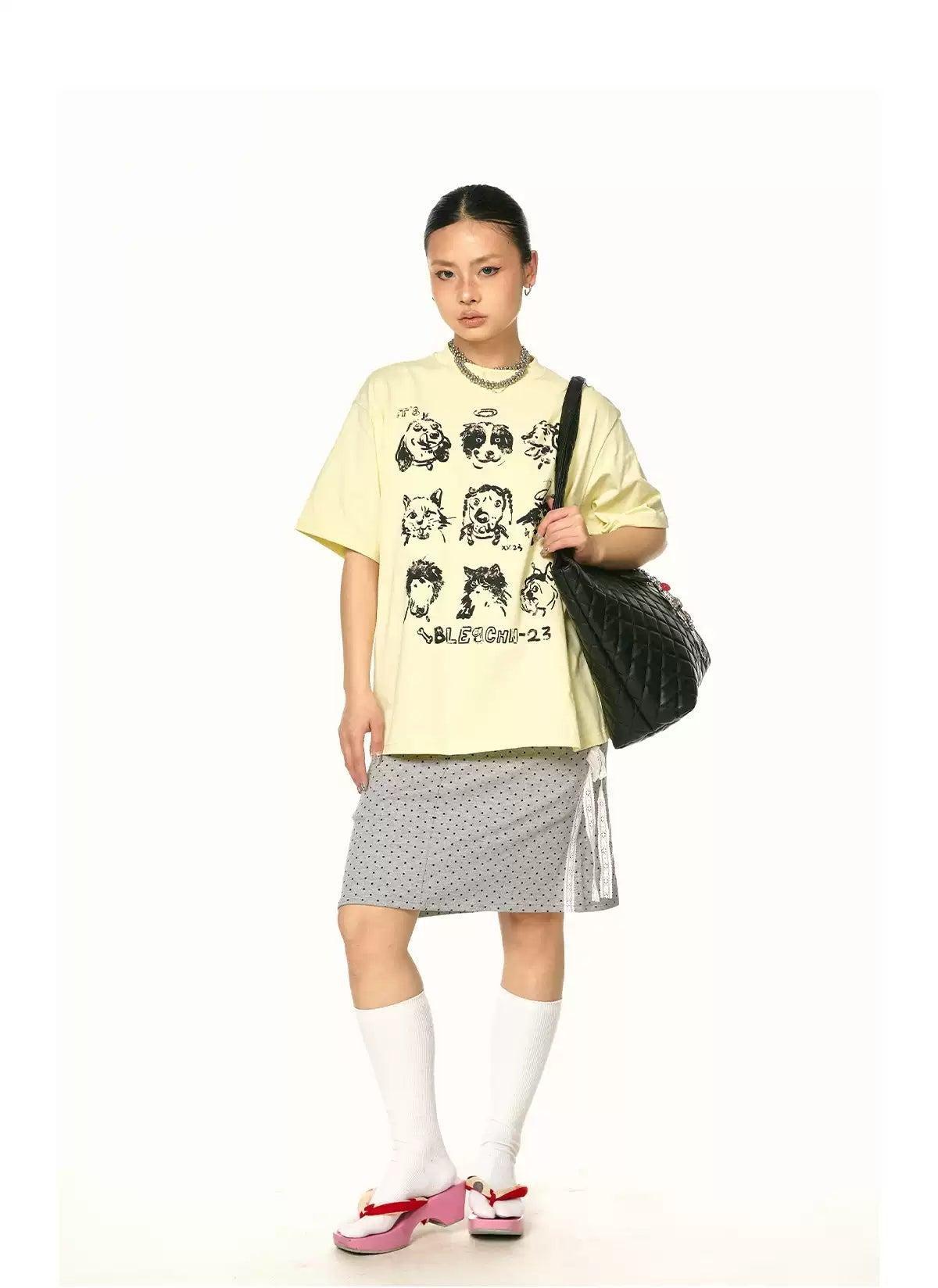 BB Multi-Dog Graphic T-Shirt-korean-fashion-T-Shirt-BB's Closet-OH Garments