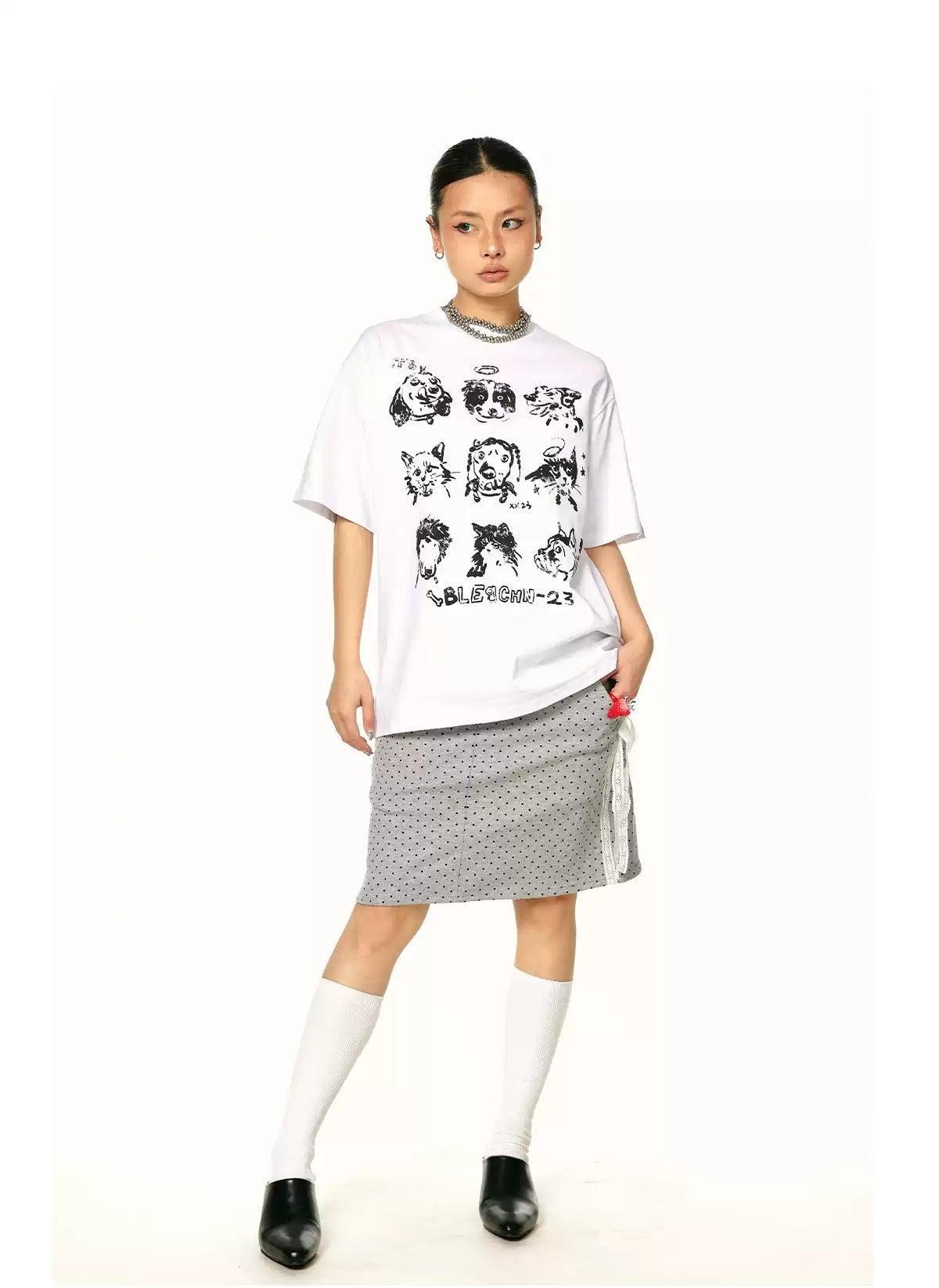 BB Multi-Dog Graphic T-Shirt-korean-fashion-T-Shirt-BB's Closet-OH Garments