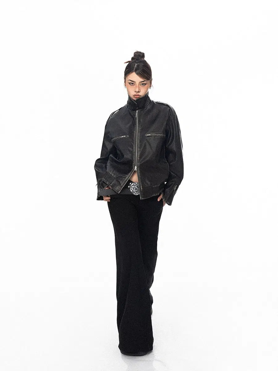 BB Multi-Zipper Faux Leather Jacket-korean-fashion-Jacket-BB's Closet-OH Garments