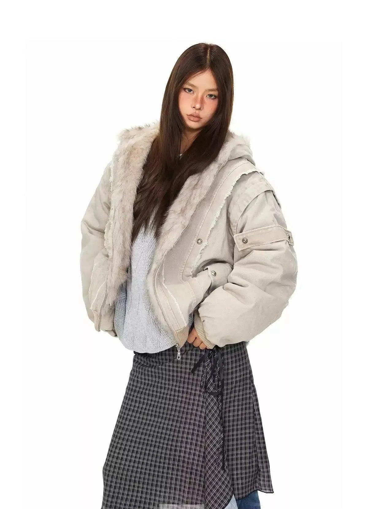 BB Oversized Fur-Lined Hooded Bomber Jacket-korean-fashion-Jacket-BB's Closet-OH Garments