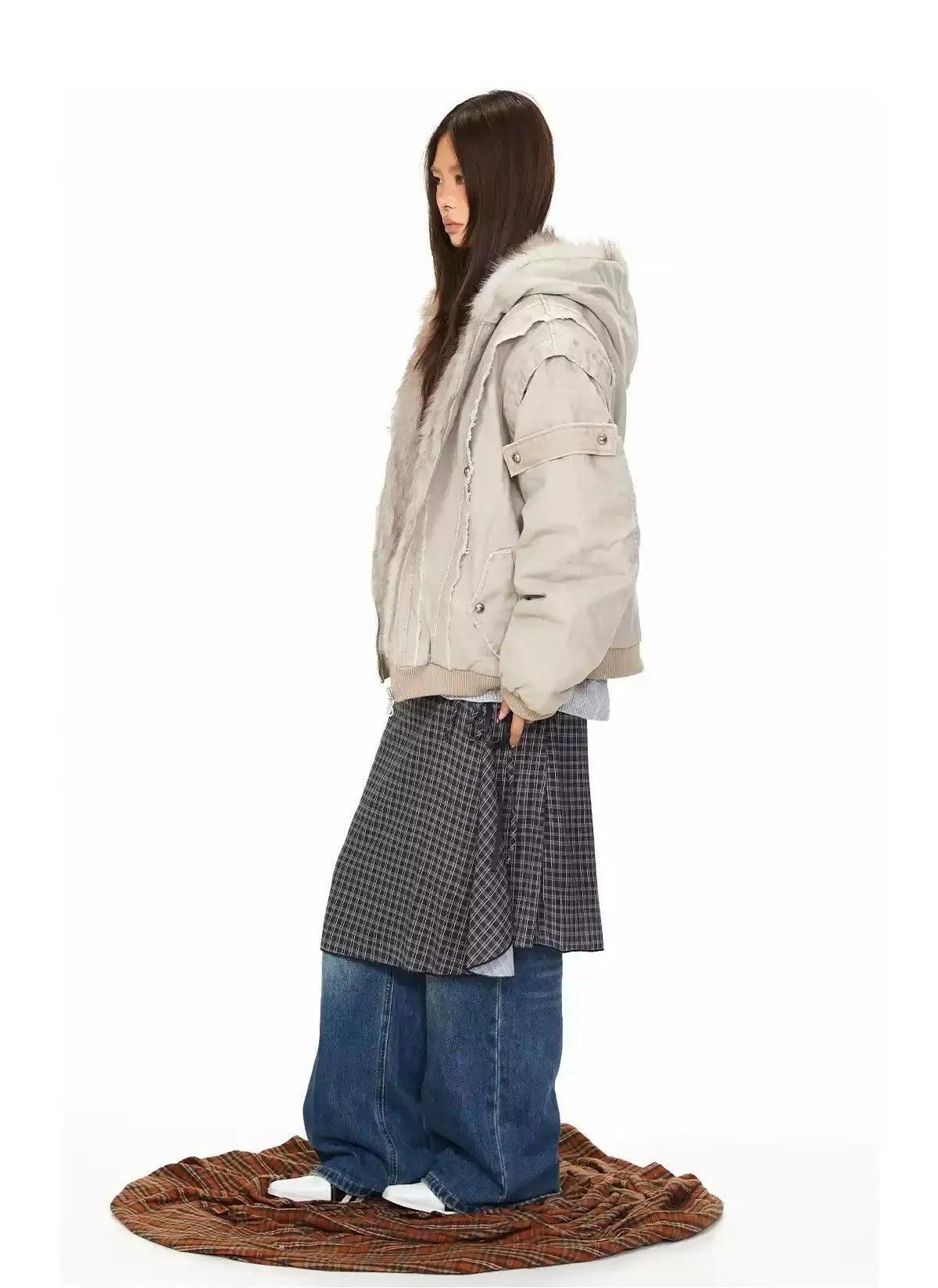 BB Oversized Fur-Lined Hooded Bomber Jacket-korean-fashion-Jacket-BB's Closet-OH Garments