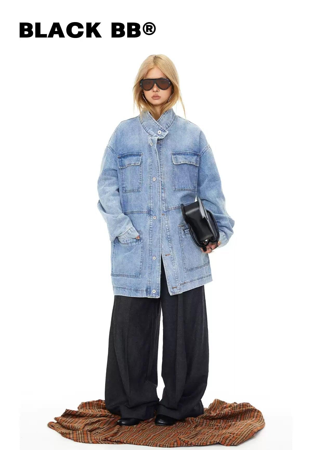 BB Oversized Multiple Pockets Denim Jacket-korean-fashion-Jacket-BB's Closet-OH Garments