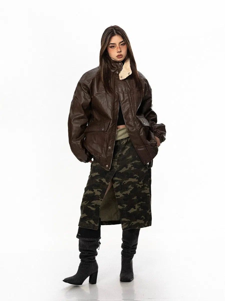 BB Oversized Pocket Sherpa Collared PU Leather Jacket-korean-fashion-Jacket-BB's Closet-OH Garments