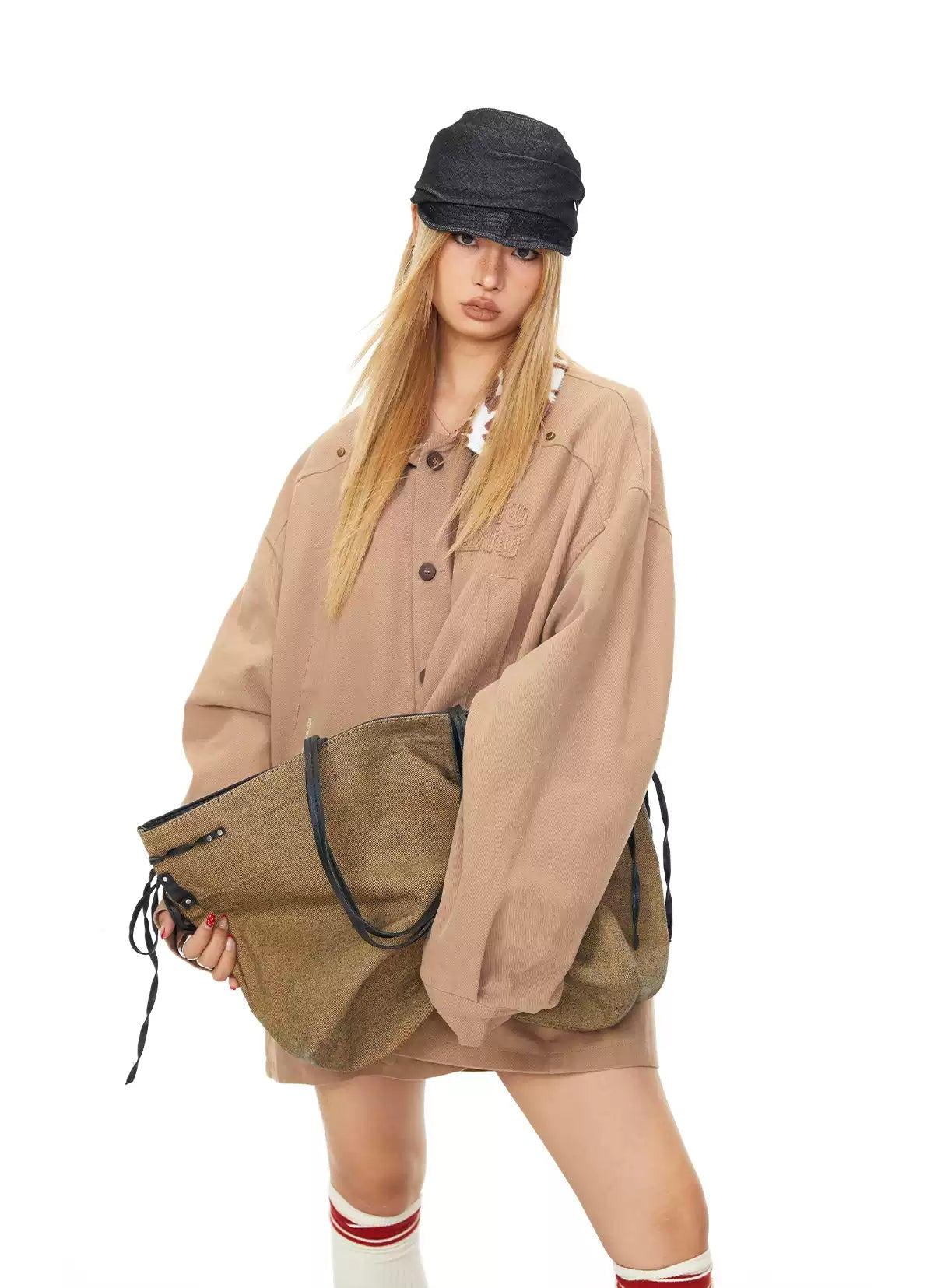 BB Patterned Collar Oversized Jacket-korean-fashion-Jacket-BB's Closet-OH Garments