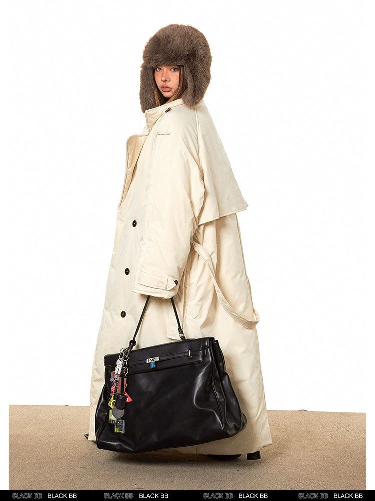 BB Peak Lapel Puffer Long Coat-korean-fashion-Long Coat-BB's Closet-OH Garments