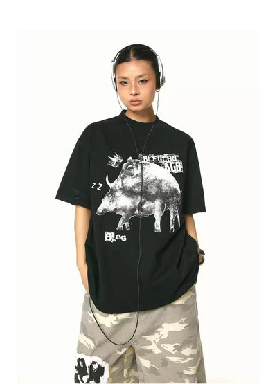 BB Pig Graphic T-Shirt-korean-fashion-T-Shirt-BB's Closet-OH Garments
