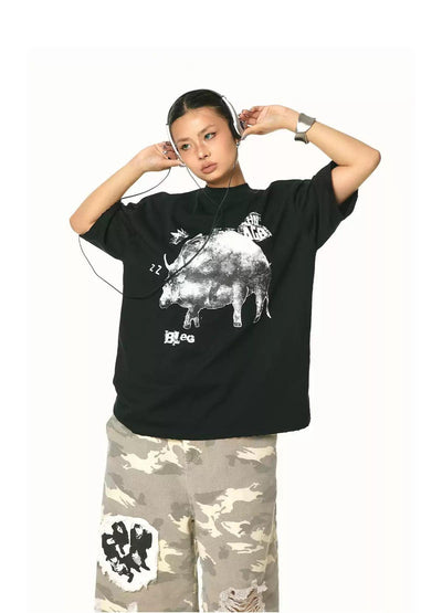 BB Pig Graphic T-Shirt-korean-fashion-T-Shirt-BB's Closet-OH Garments