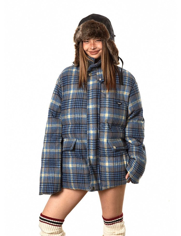 BB Plaid Boxy Puffer Jacket-korean-fashion-Jacket-BB's Closet-OH Garments