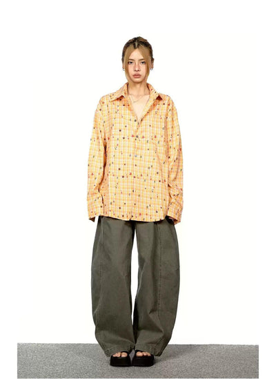 BB Plaid Contrast Star Pattern Shirt-korean-fashion-Shirt-BB's Closet-OH Garments