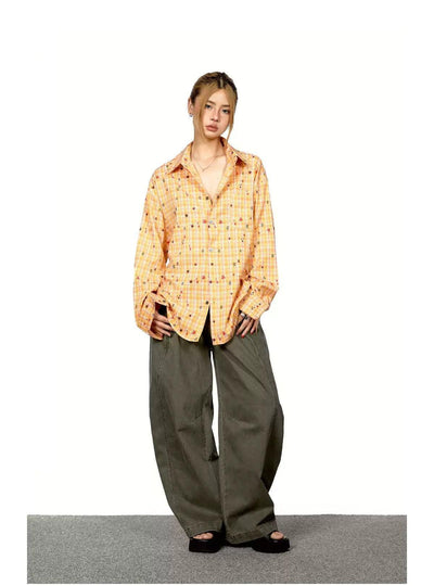 BB Plaid Contrast Star Pattern Shirt-korean-fashion-Shirt-BB's Closet-OH Garments