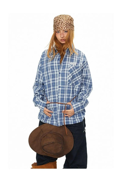 BB Plaid Star Rivet Pocket Shirt-korean-fashion-Shirt-BB's Closet-OH Garments
