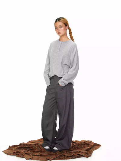 BB Pleated Wide Leg Scimitar Trousers-korean-fashion-Trousers-BB's Closet-OH Garments