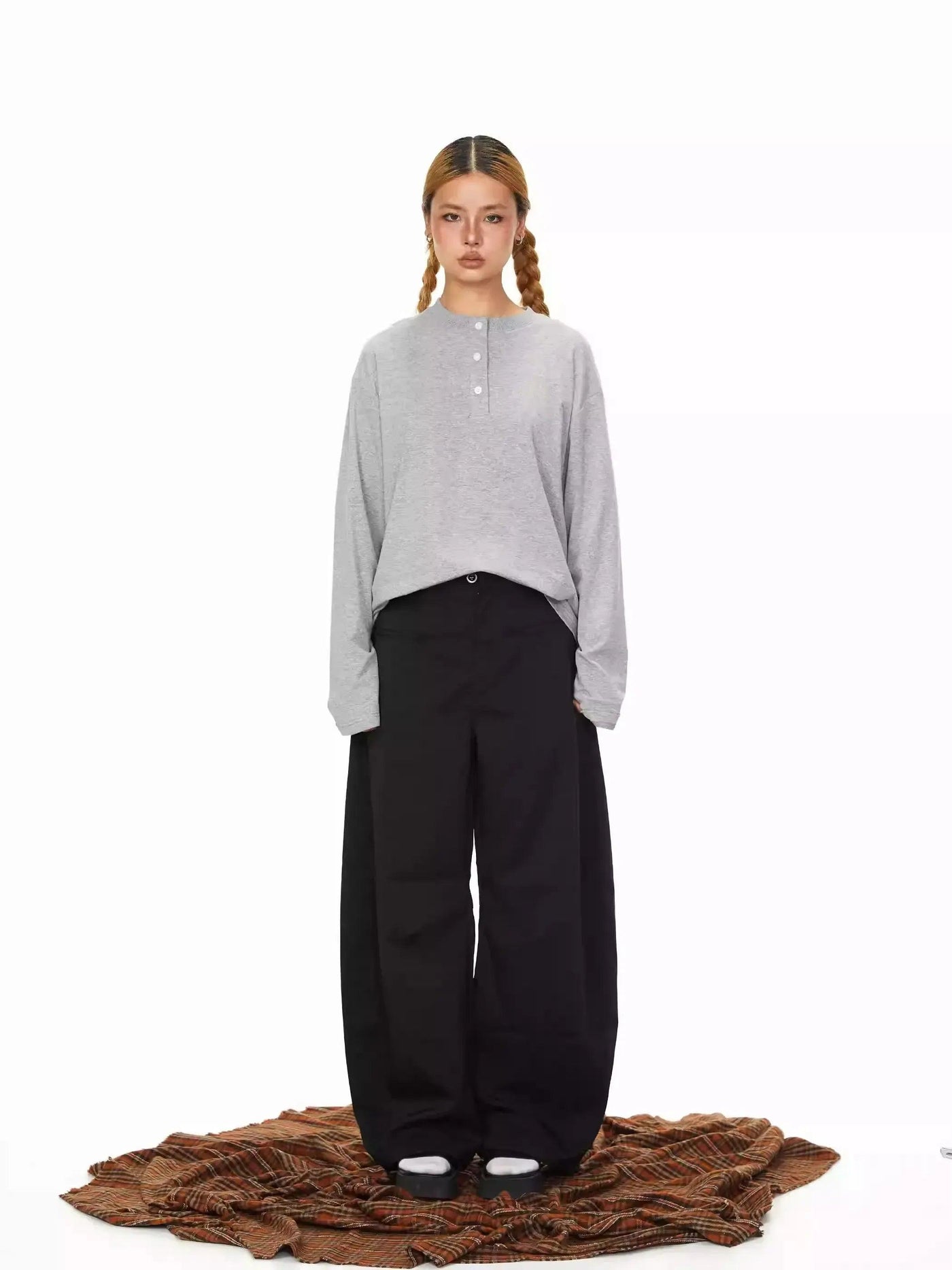 BB Pleated Wide Leg Scimitar Trousers-korean-fashion-Trousers-BB's Closet-OH Garments