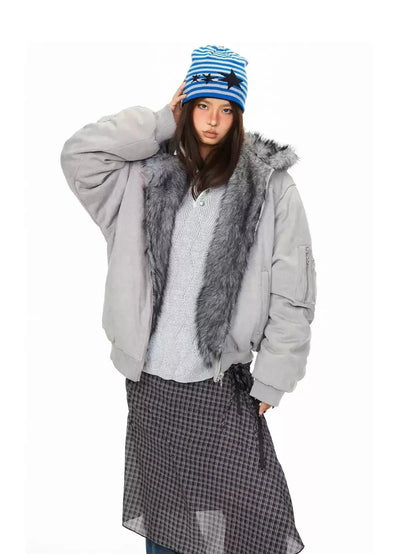 BB Plush Fur-Lined Hooded Jacket-korean-fashion-Jacket-BB's Closet-OH Garments