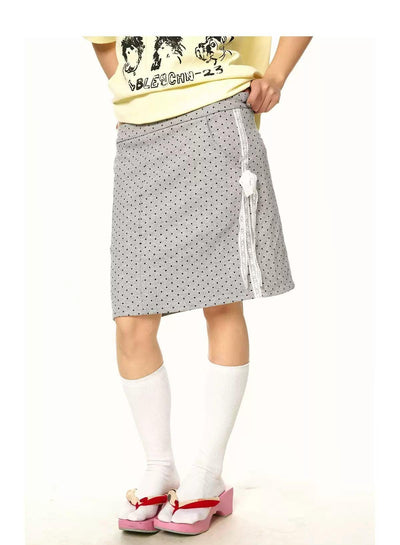 BB Polka Dot Lace Detail Skirt-korean-fashion-Skirt-BB's Closet-OH Garments