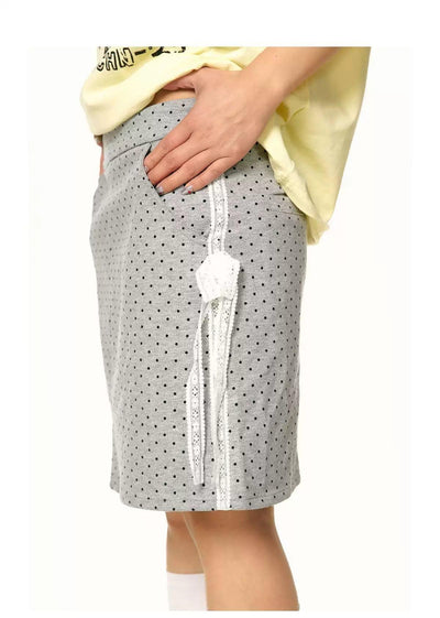 BB Polka Dot Lace Detail Skirt-korean-fashion-Skirt-BB's Closet-OH Garments