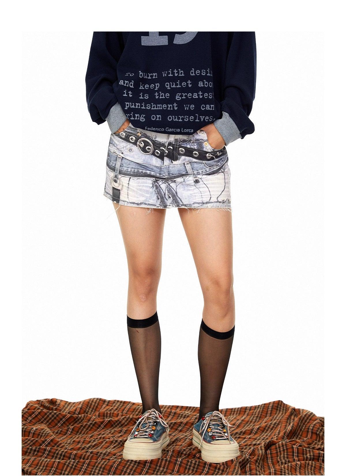 BB Printed Graphic Short Skirt-korean-fashion-Skirt-BB's Closet-OH Garments