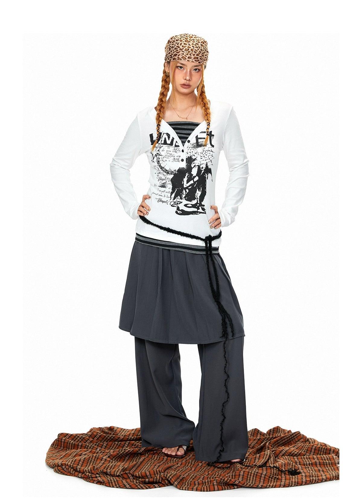 BB Printed Slim Fit Blouse-korean-fashion-Blouse-BB's Closet-OH Garments