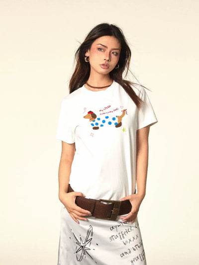 BB Puppy Embroidery T-Shirt-korean-fashion-T-Shirt-BB's Closet-OH Garments