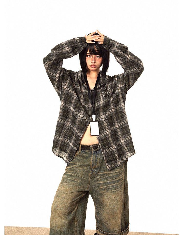 BB Regular Fit Plaid Pattern Shirt-korean-fashion-Shirt-BB's Closet-OH Garments