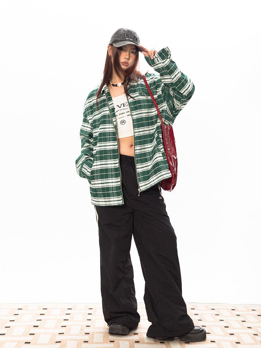 BB Regular Fit Plaid Zipped Jacket-korean-fashion-Jacket-BB's Closet-OH Garments