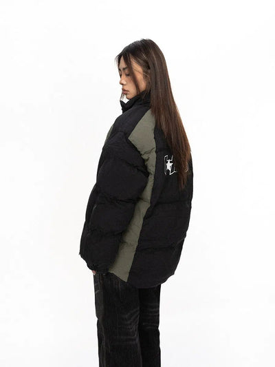BB Retro Color Block Print Puffer Jacket-korean-fashion-Jacket-BB's Closet-OH Garments
