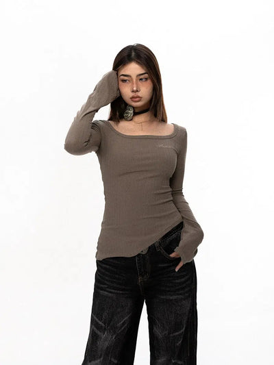 BB Reversible Print Slim Fit Long Sleeve T-Shirt-korean-fashion-T-Shirt-BB's Closet-OH Garments